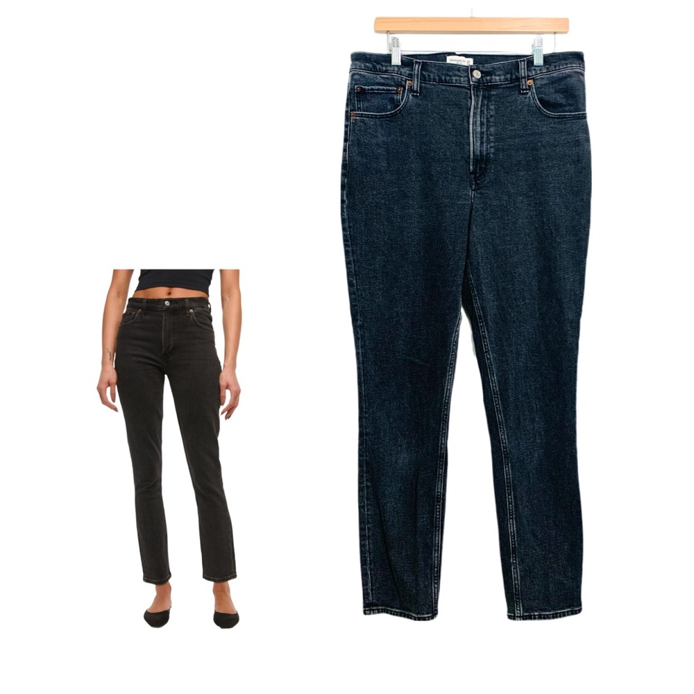 Abercrombie & Fitch The Skinny High Rise Weathered Black Jeans Size 14